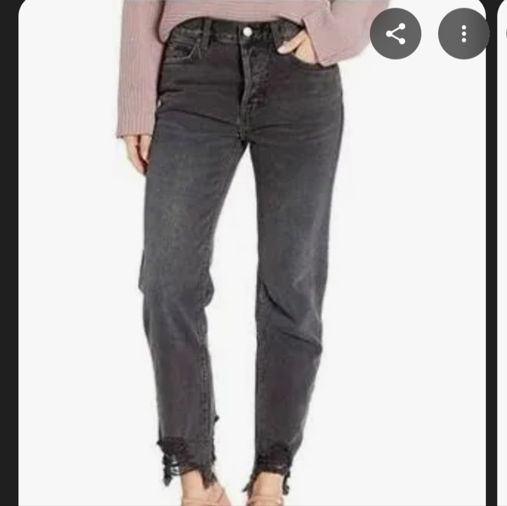 INDIGO RISING WOMEN'S BLACK DISTRESSED JEANS SIZE 29